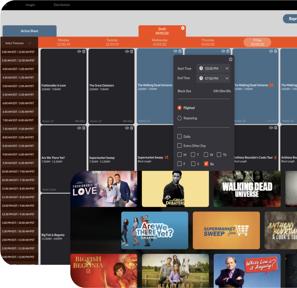 TV schedule interface