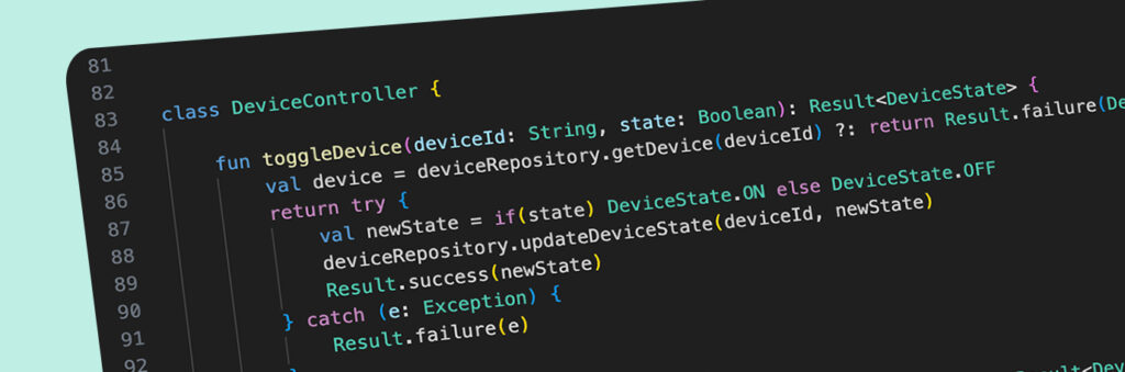 Computer screen displaying code for a smart home device controller function.