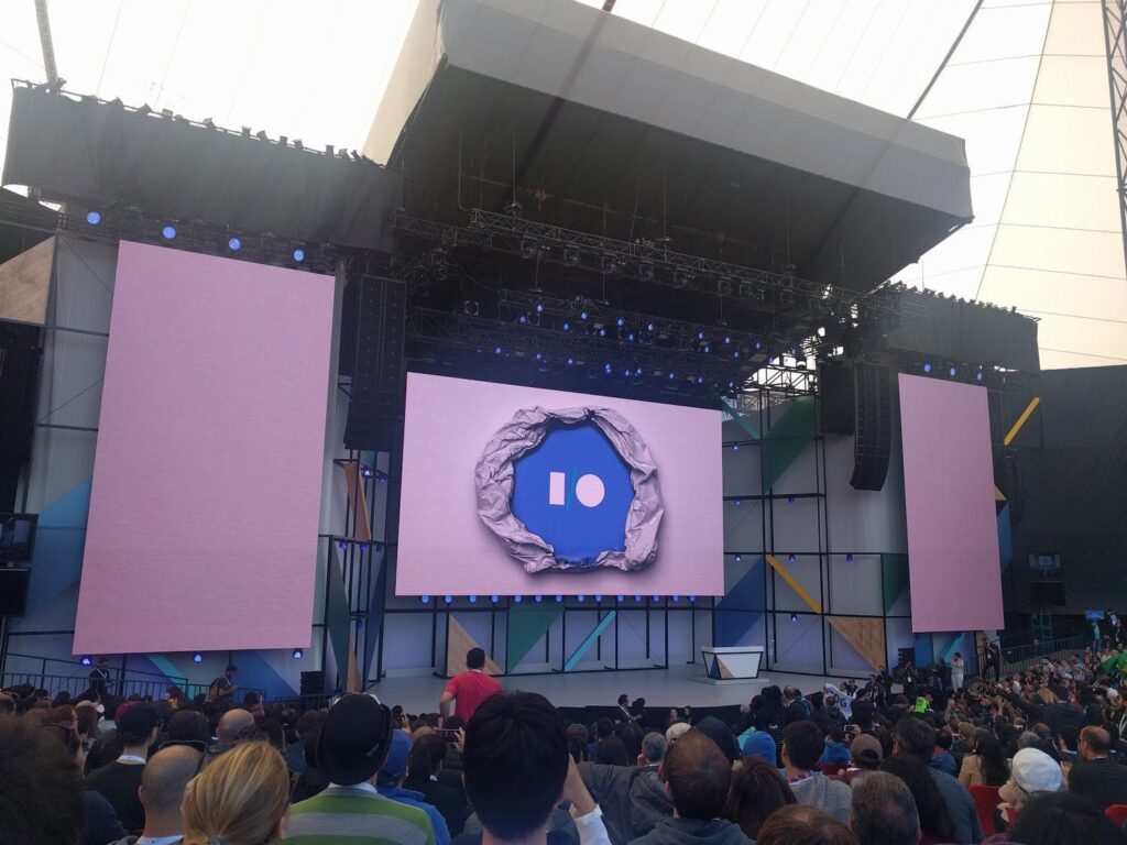 The view of a Google presentation from an audience member