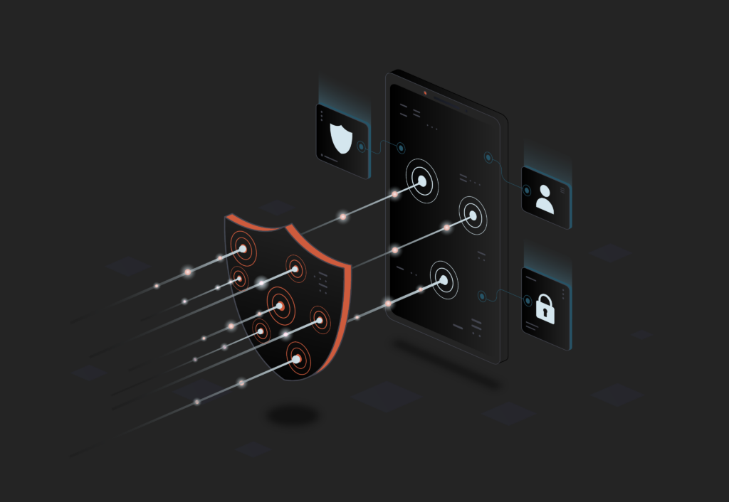 A graphic visualizing mobile enterprise security