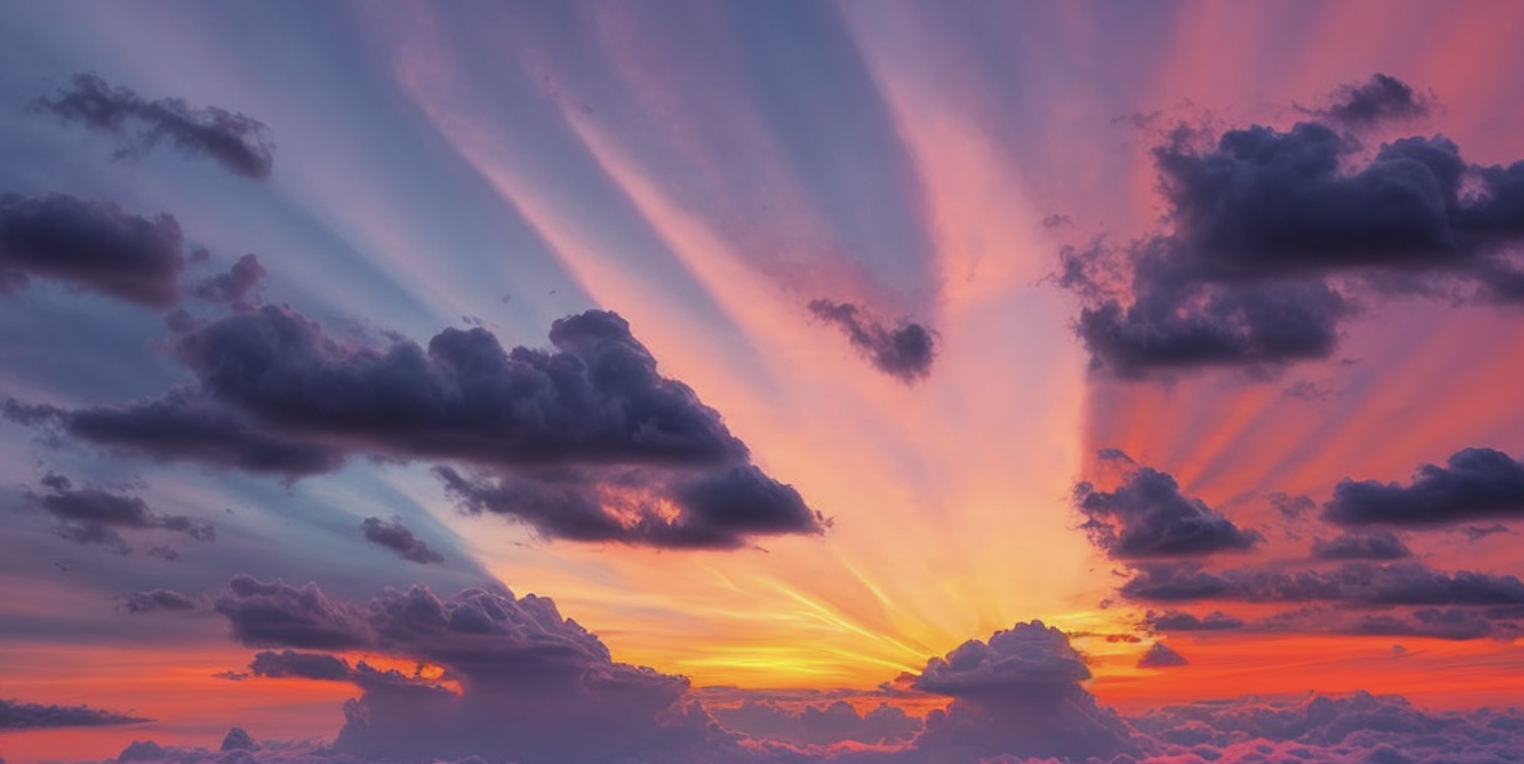 A sunset that makes the shape of the Swift logo